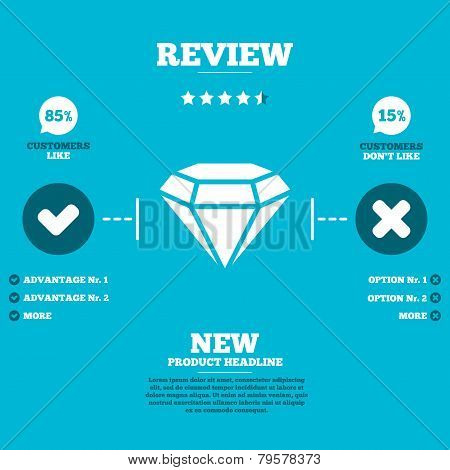 Diamond sign icon. Jewelry symbol. Gem stone.