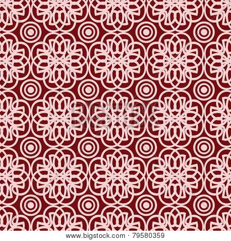 Abstract Seamless Pattern On Red Background