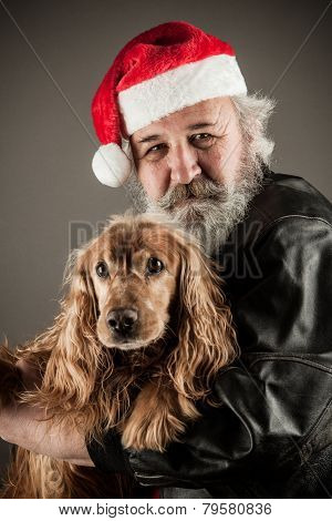 Santa Claus  With  Dog