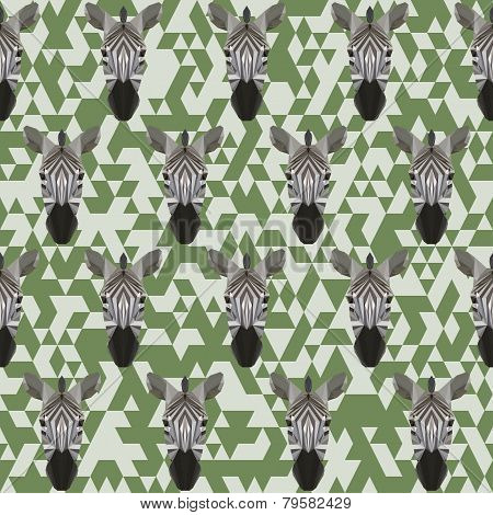 Abstract Geometric Polygonal Zebra Seamless Pattern