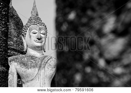 ancient buddha statue at Sukhothai historical park Sukhothai province Thailand