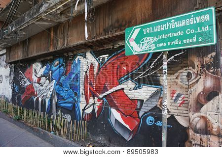 Giant Graffiti On Abandoned Building