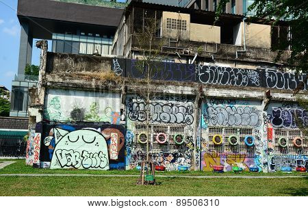 Giant Graffiti On Abandoned Building