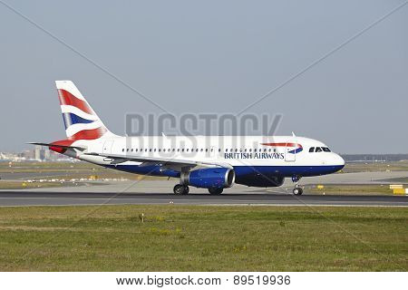 Frankfurt Airport - Airbus A319 Of British Airways Takes Off