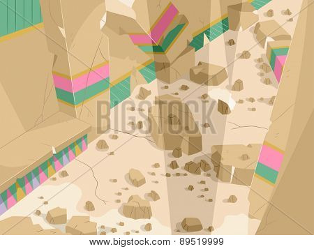Illustration of the Ruins of an Ancient Building