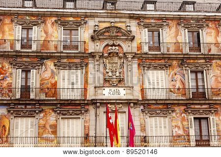 Plaza Mayor Cityscape Towers Madrid Spain