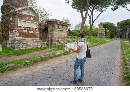 Tourism Around Rome Old Town, Italy