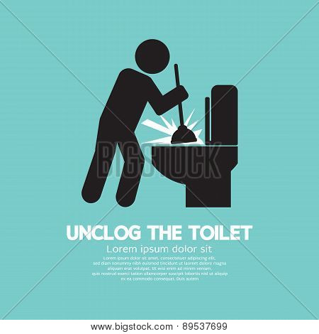Unclog The Toilet Black Symbol.