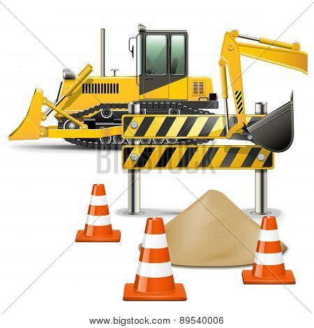 Vector Construction Machines with Barrier