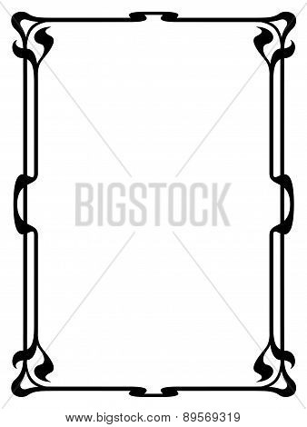 art nouveau black ornamental decorative frame