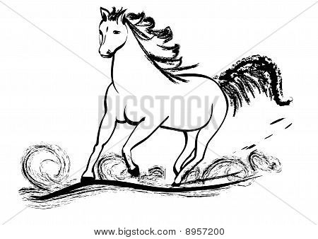 Hest i line art