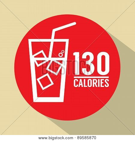 One Glass Of Cola 130 Calories Symbol.