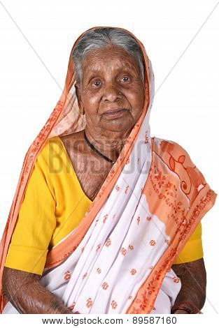 Portrait of an old woman, Senior Indian woman.