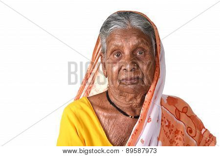 Portrait of an old woman, Senior Indian woman.
