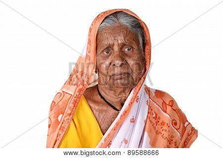 Portrait of an old woman, Senior Indian woman.
