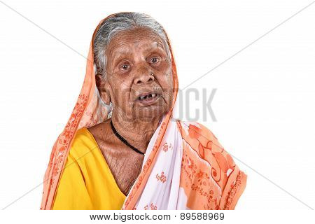 Portrait of an old woman, Senior Indian woman.