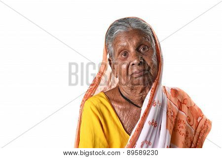 Portrait of an old woman, Senior Indian woman.
