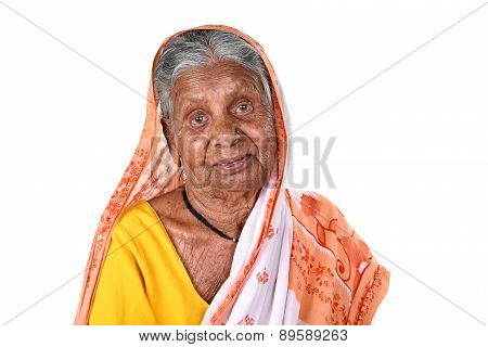 Portrait of an old woman, Senior Indian woman.