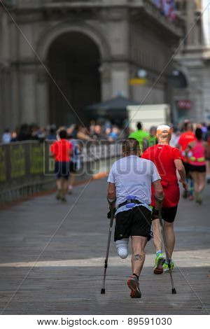One Legged Maraphon Runner