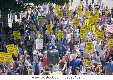 Protestants In The Streets With Signs