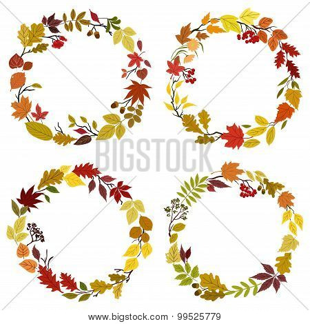 Frames and borders with fallen leaves