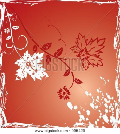 Grunge baggrund blomst, elementer til Design