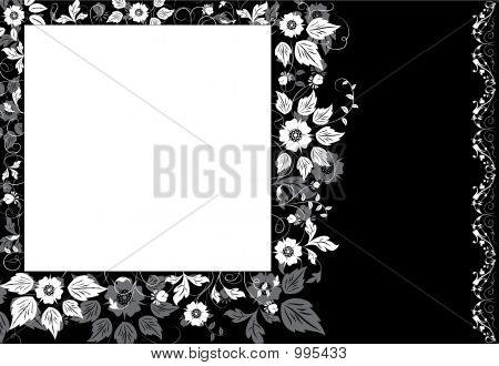 Indrammet baggrund blomst, elementer til Design