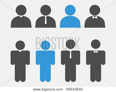 Stick Figure Positions Set Vector