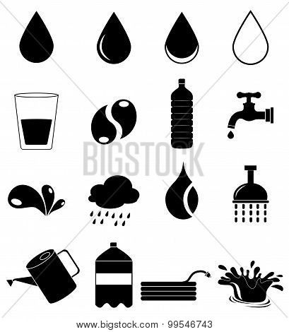 Water icons set