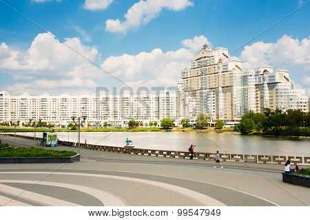 Building In Minsk, Downtown Nyamiha Nemiga, Belarus