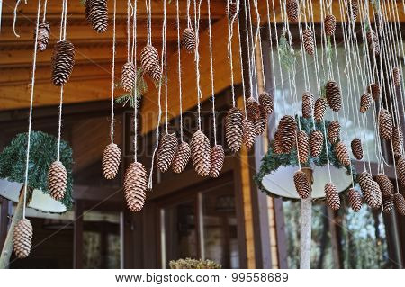 Cones as the decoration wedding ceremony