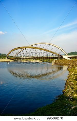 Modern Architecture Design Of A Pedestrian Bridge In Putrajaya, Malaysia