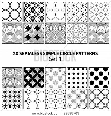 Vector Set Of Seamless Circle Patterns