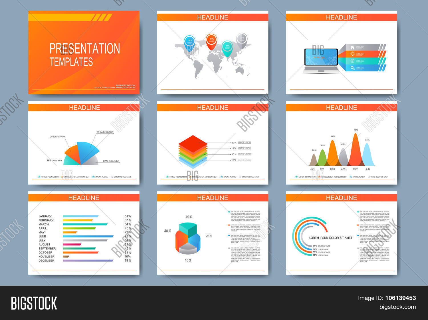 Set Vector Templates Vector & Photo (Free Trial) | Bigstock