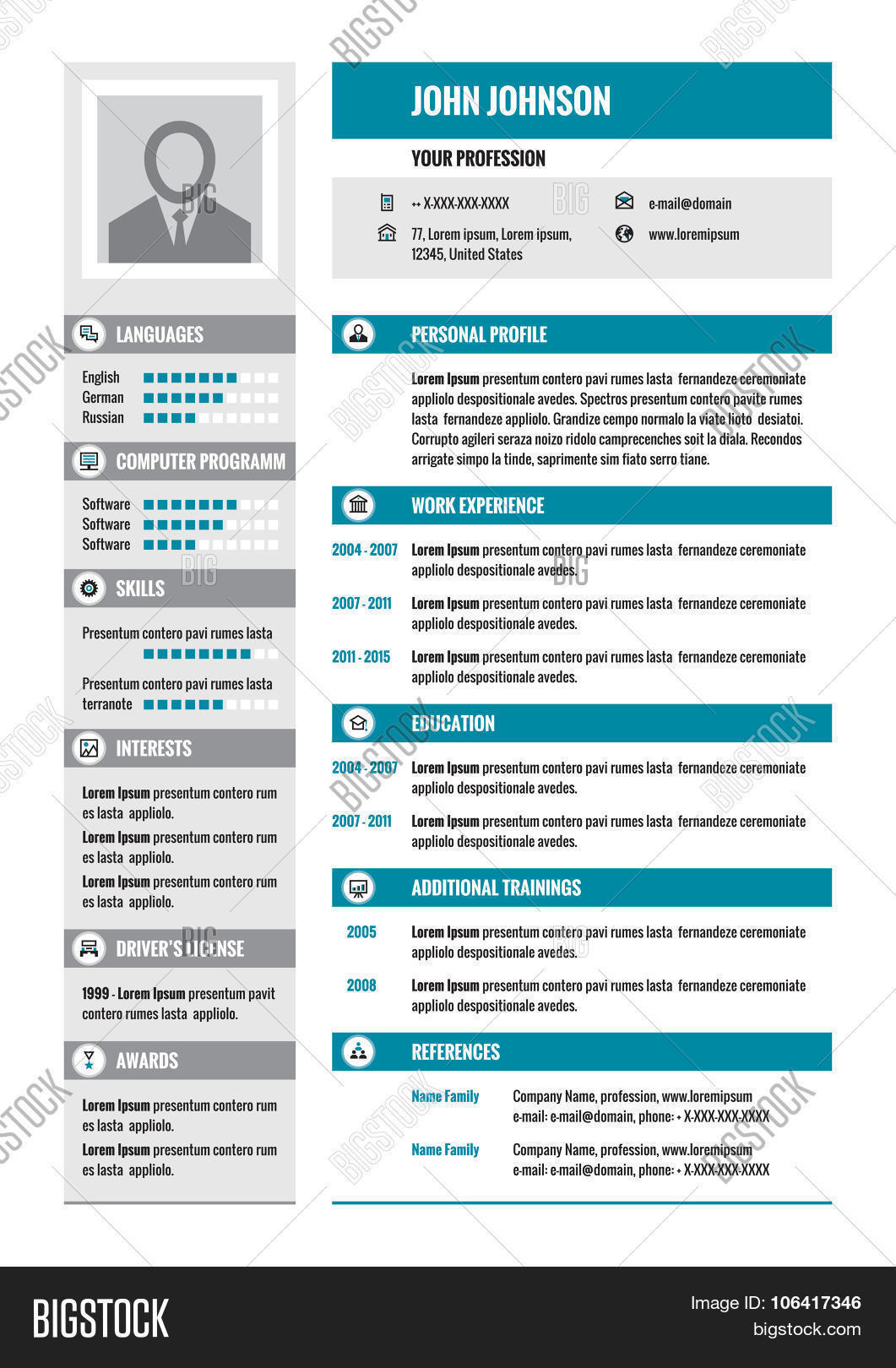 Resume - CV 矢量图和照片(免费试用) | Bigstock