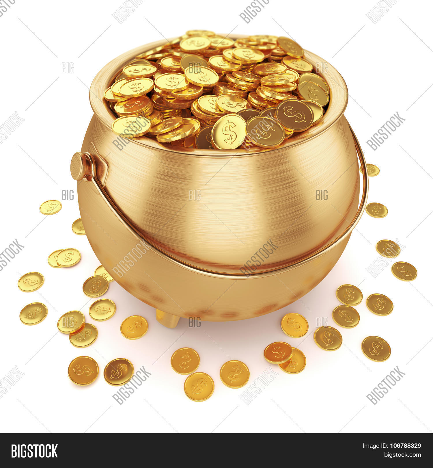 Pot Gold Coins Image & Photo (Free Trial) Bigstock