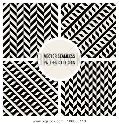 Vector Seamless Black And White Geometric Pattern Collection