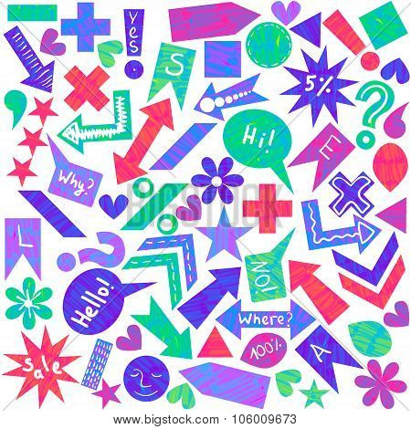 Felt Tip Pen Vector Design Element Set