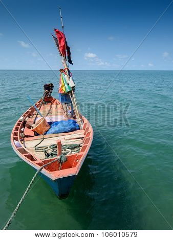 Colorfull Sea Fishing Boats In Ocean Asia