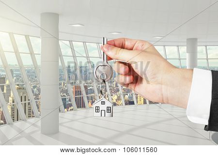 Concept Of The Keys To New Large Apartments With City View