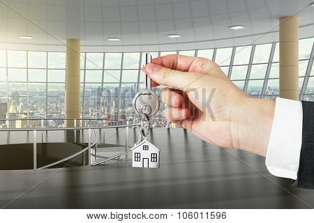 Concept Of The Keys To New Large Office With City View