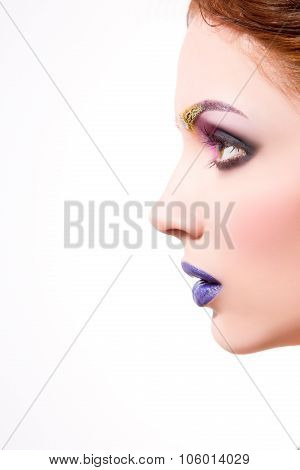 Beautiful lady with creative make-up