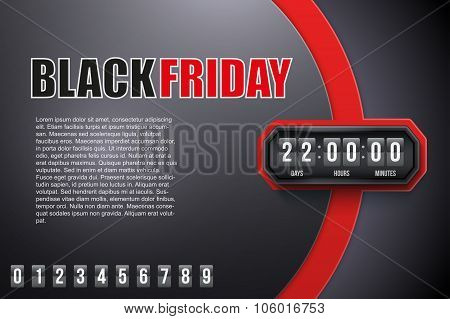 Background Black Friday and countdown timer.