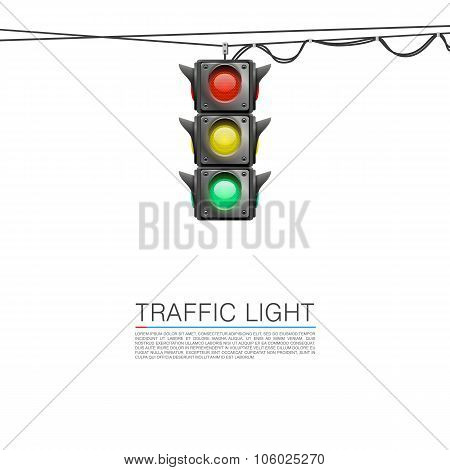 Traffic signal on a white background
