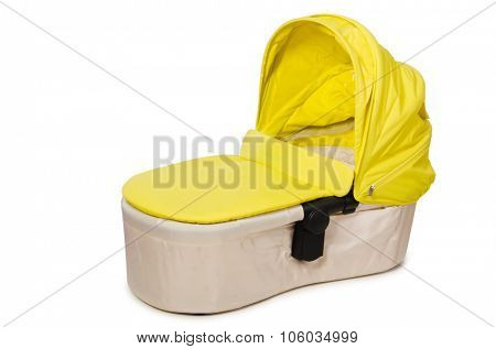 Baby carrycot isolated on white