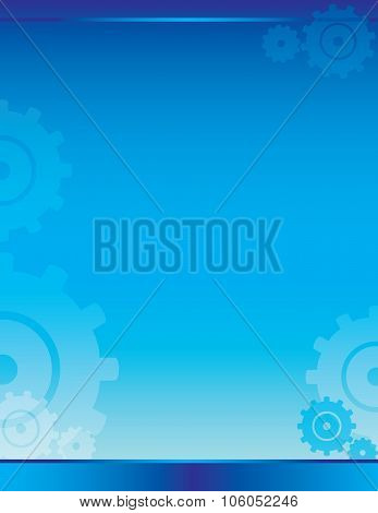 Corporate Blue Gears Border Background