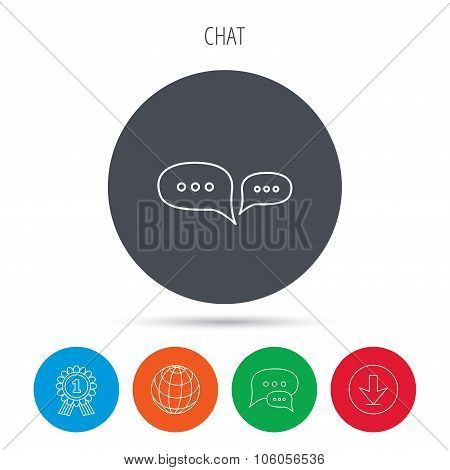 Chat icon. Comment message sign.