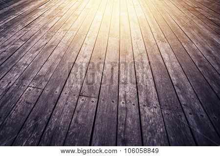 Rustic Wooden Floor Board In Perspective