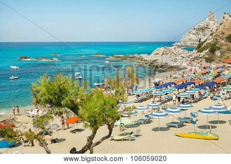Coast near the town of Capo Vaticano region Calabria - Italy
in this photo is not a recognizable face and does not infringe the copyright of third parties