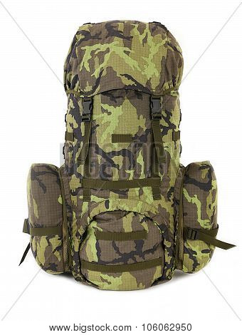 Military Backpack Isolated On White.